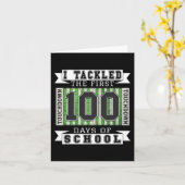 Carte J'Ai Abordé Les 100 Premiers Jours D'École - Footb (Fleur jaune)