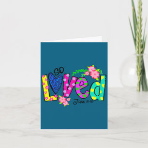 Carte J'ai aimé les pois floraux de Pâques cadeau chréti
