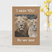 CARTE **J'AI BESOIN DE VOUS À MES CÔTÉS** LIONS AIMANTS (Fleur jaune)