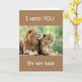 CARTE **J'AI BESOIN DE VOUS À MES CÔTÉS** LIONS AIMEURS (Fleur jaune)