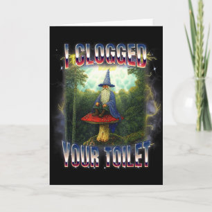 Carte J'ai bouché votre toilette sorcier mème brainrot 