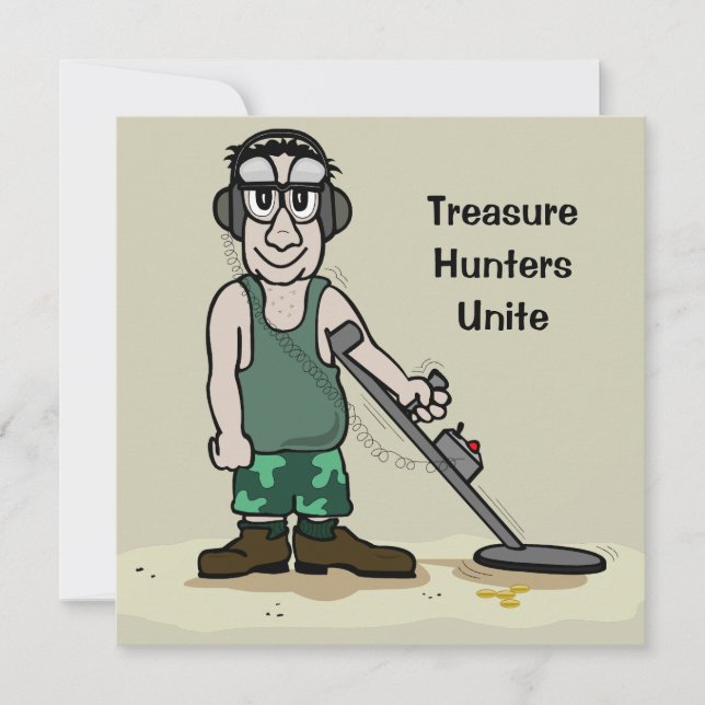Carte J'Ai Creusé Booty Metal Détection Guy (Devant)