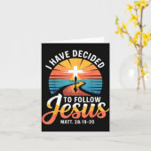 Carte J'ai décidé de suivre Jésus Matthieu 28-19-20 (Fleur jaune)