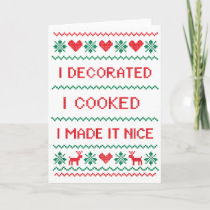 Carte J'ai Décoré J'ai Cuisiné Je L'ai Rendue Agréable D