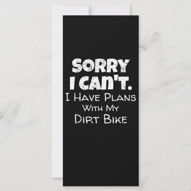 Carte J'Ai Des Plans Avec Mon Dirt Vélo Cadeau (Devant)