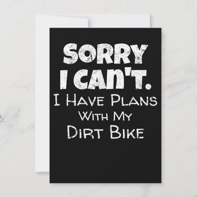 Carte J'Ai Des Plans Avec Mon Dirt Vélo Cadeau (Devant)