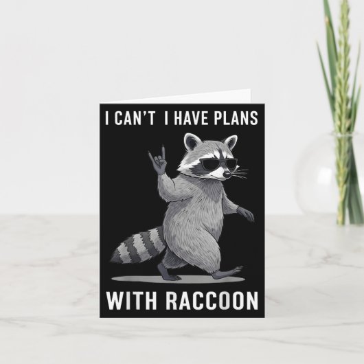 Carte J'Ai Des Plans Avec Racoon Hommes Femmes Enfant Dr (Devant)