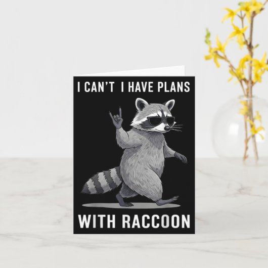 Carte J'Ai Des Plans Avec Racoon Hommes Femmes Enfant Dr (Fleur jaune)