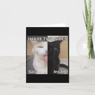 Carte J'Ai Deux Côtés Silly Drôle Chat Drôle Pour Les Ho