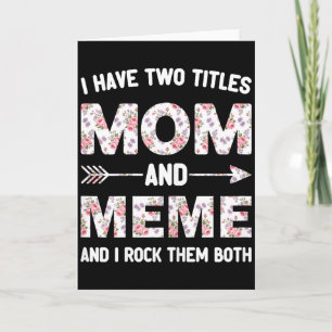 Carte J'ai deux titres maman et mémé fleur florale