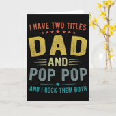 Carte J'ai Deux Titres Papa Et Papi Papi Drôle Fête Des (Fleur jaune)