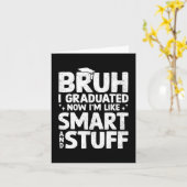 Carte J'Ai Diplômé Dernier Jour De L'Enseignement Garçon (Fleur jaune)