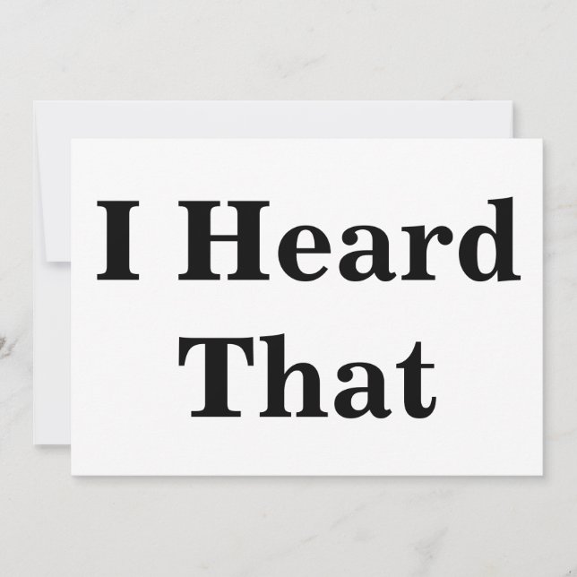 Carte J'Ai Entendu Ce Signe (Devant)