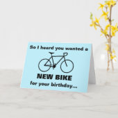 Carte J'ai entendu que tu voulais un NOUVEAU VÉLO pour t (Fleur jaune)