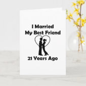 Carte J'ai épousé mon meilleur ami il y a 21 ans (Fleur jaune)