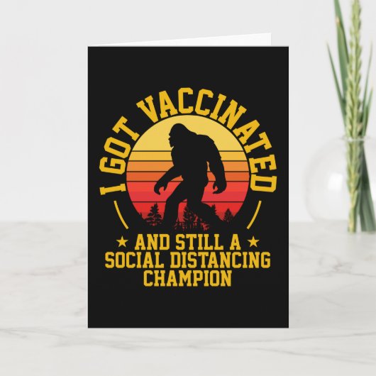 Carte J'AI ÉTÉ VACCINÉ | Bigfoot Retro (Devant)