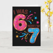 Carte J'ai eu 7 ans pour mon anniversaire J'avais 6 ans (Fleur jaune)
