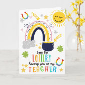 Carte J'ai gagné à la loterie de t'avoir comme professeu (Fleur jaune)