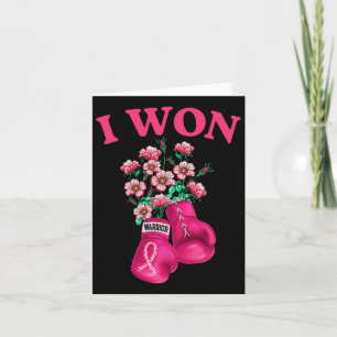 Carte J'Ai Gagné Gants De Boxe Survivor Pink Ribbon Brea