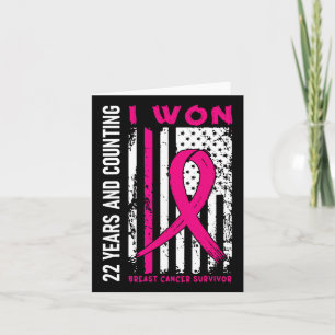 Carte J'ai gagné le cancer du sein survivant 22 ans Anni