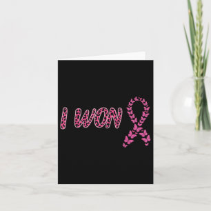 Carte J'ai gagné Ruban Rose de soutien à la sensibilisat