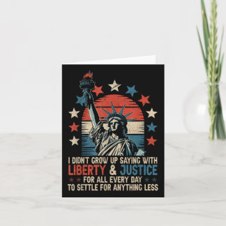 Carte J'Ai Grandi En Disant Avec Liberty & ; Justice