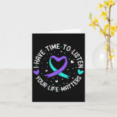 Carte J'Ai Le Temps D'Écouter Sensibilisation Au Suicide (Fleur jaune)