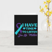 Carte J'Ai Le Temps D'Écouter Sensibilisation Au Suicide (Fleur jaune)