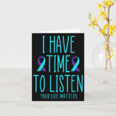 Carte J'Ai Le Temps D'Écouter Sensibilisation Au Suicide (Fleur jaune)