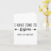 Carte J'Ai Le Temps D'Écouter Ta Vie S (Fleur jaune)