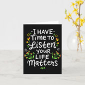 Carte J'Ai Le Temps D'Écouter Vos Problèmes De Vie Migno (Fleur jaune)