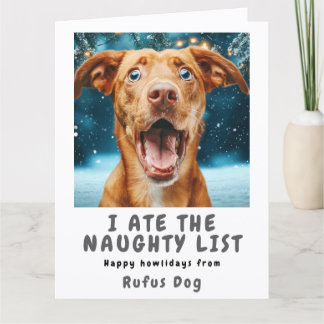 Carte J'ai Mangé La Liste Vilain Chien Photo de Noël