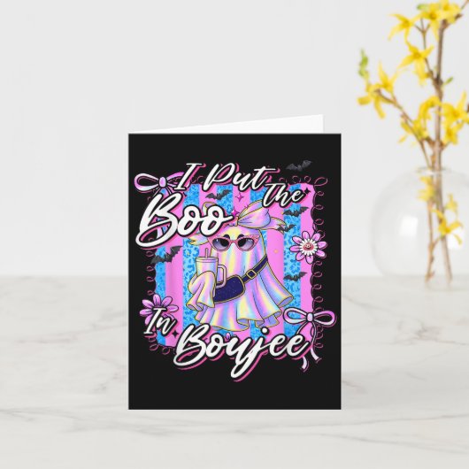 Carte J'Ai Mis Le Boo À Boujee Funny Leopard Boujie Ghos (Fleur jaune)