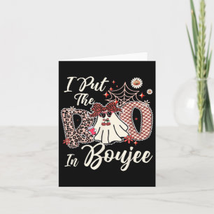 Carte J'ai mis le Boo dans Boujee Cute Léopard Rétro Fan