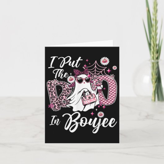 Carte J'ai mis le Boo dans Boujee Ghost drôle Nk léopard (Devant)