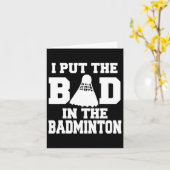 Carte J'Ai Mis Les Mauvais Dans Badminton Funny Badminto (Fleur jaune)