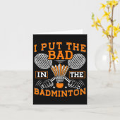 Carte J'Ai Mis Les Mauvais Dans Le Badminton Funny Badmi (Fleur jaune)