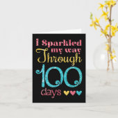 Carte J'ai parcouru 100 jours d'école pour (Fleur jaune)