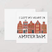 Carte J'ai quitté mon coeur à Amsterdam Holland Canal Ma (Devant / Derrière)