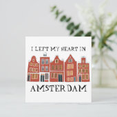 Carte J'ai quitté mon coeur à Amsterdam Holland Canal Ma (Debout devant)
