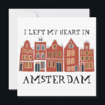Carte J'ai quitté mon coeur à Amsterdam Holland Canal Ma<br><div class="desc">Envoyez un message avec cette douce carte d'art motif à Amsterdam.Vous pouvez le customiser et le modifier ou ajouter du texte. Ajoutez votre propre texte à l'arrière. Consultez ma boutique pour plus de couleurs et de motifs ! Et plus d'articles assortis comme des totes, des autocollants, des magnets, des casquettes...</div>