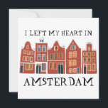 Carte J'ai quitté mon coeur à Amsterdam Holland Canal Ma<br><div class="desc">Envoyez un message avec cette douce carte d'art motif à Amsterdam.Vous pouvez le customiser et le modifier ou ajouter du texte. Ajoutez votre propre texte à l'arrière. Consultez ma boutique pour plus de couleurs et de motifs ! Et plus d'articles assortis comme des totes, des autocollants, des magnets, des casquettes...</div>
