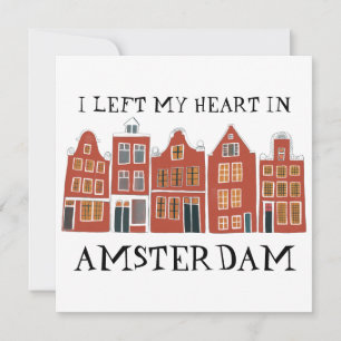 Carte J'ai quitté mon coeur à Amsterdam Holland Canal Ma