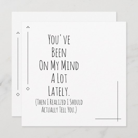 Carte J'Ai Réalisé Que Je Devrais Vous Dire Que Vous Ête (Devant / Derrière)