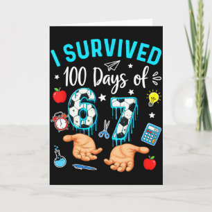 Carte J'ai survécu 100 jours de 67 Soccer 100e jour d'éc