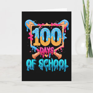 Carte J'ai survécu 100 jours de thème de baseball scolai