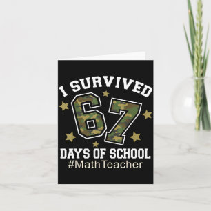 Carte J'ai survécu 67 jours de camouflage scolaire 6 7 M