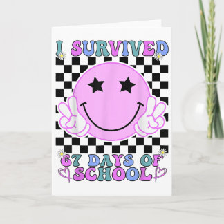 Carte J'ai survécu 67 jours d'école drôle 67 mème étudia
