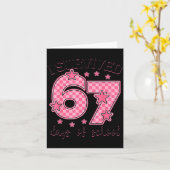 Carte J'ai Survécu 67 Jours D'école Drôle 67 Mème Profes (Fleur jaune)