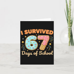 Carte J'ai survécu 67 jours d'école drôle 67 professeurs